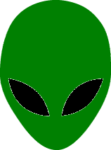 green alien face